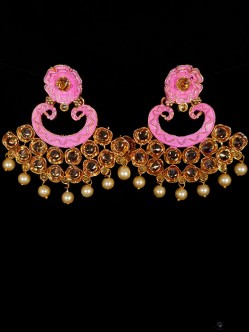 Reverse Ad Earrings With Meenakari Work